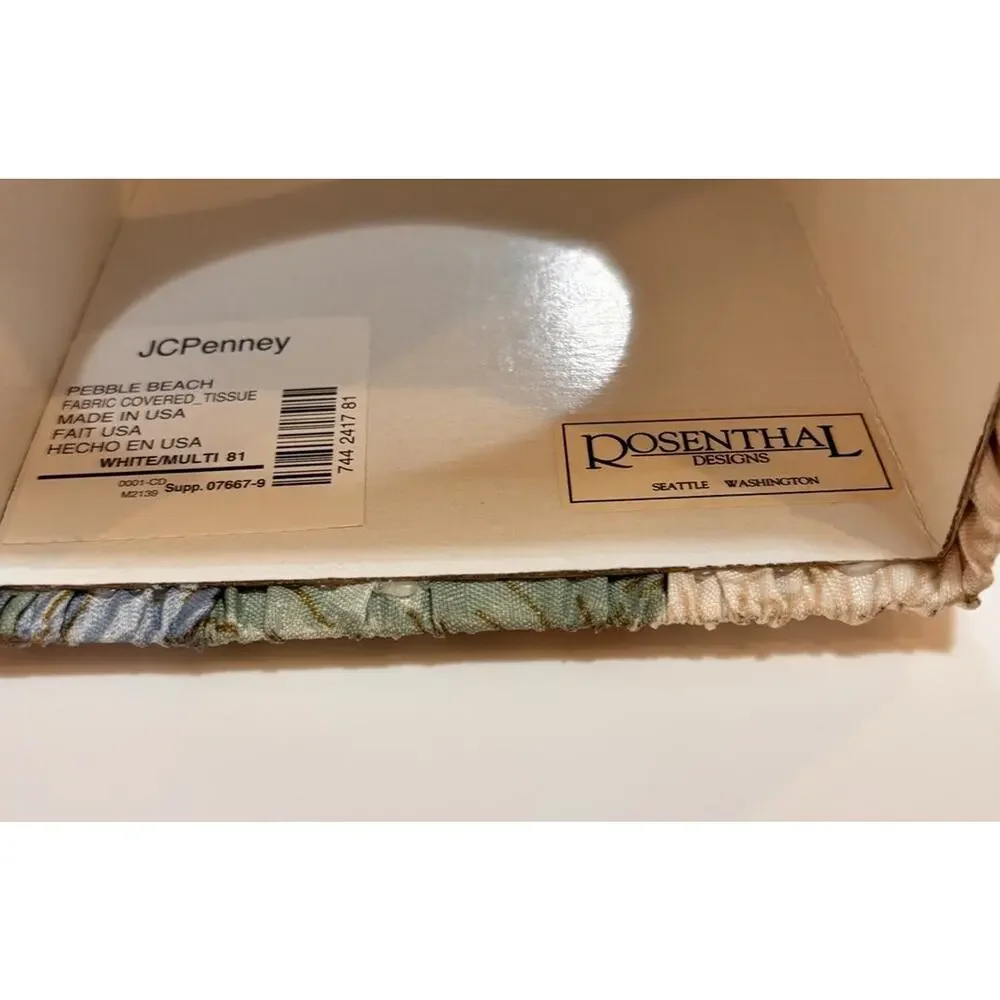 Vintage 90's classic style fabric material tissue square box cover peach floral